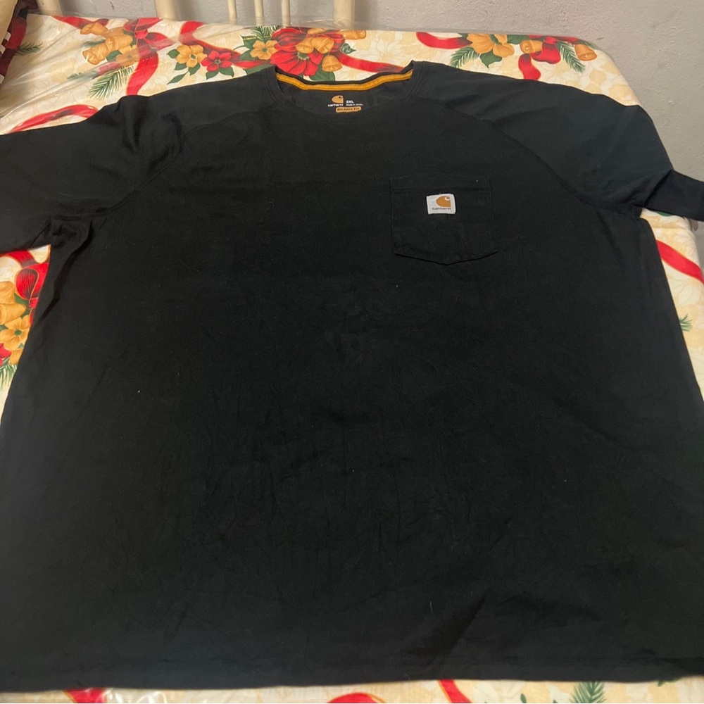 Carhartt force mens Sz 2XL black relaxed fit crewneck short sleeves